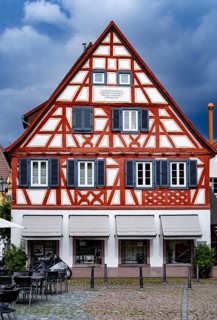 Half-timbered house on the market square of Ladenburg
