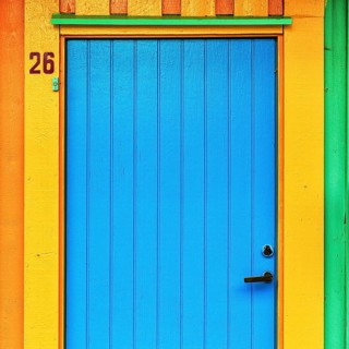 Traditional colourful wooden house