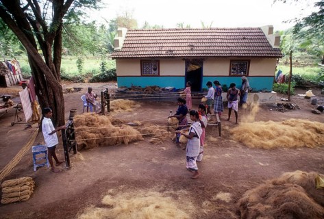 Making Coconut Ropes at Natham