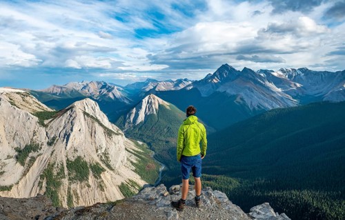 Hiker looking into the distance