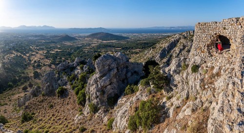 View over the island to the sea