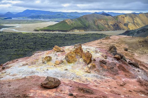 Solfatars and Laugahraun lava field