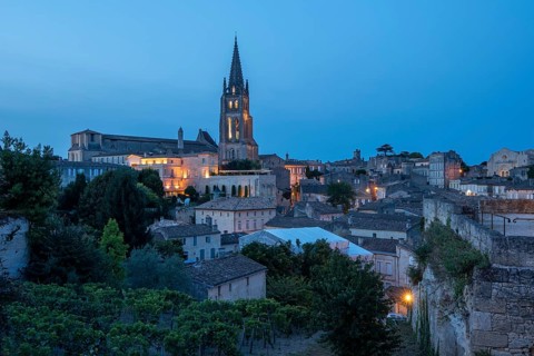 Old town and rock church