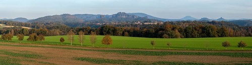 View from Rathmannsdorf of the Schrammsteine