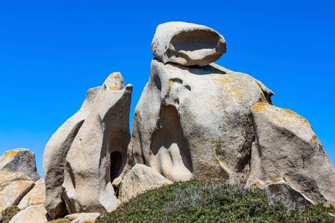 Bizarre rock formations on the rocky coast of Capo Testa near Santa Teresa di Gallura