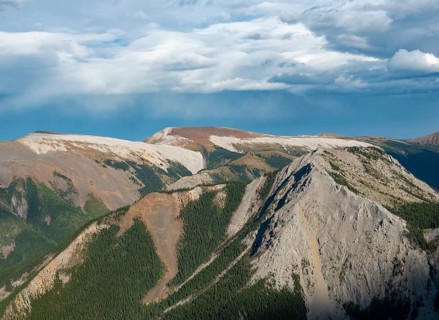 Mountainous landscape with peaks