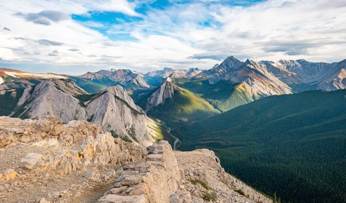 Mountain landscape with peaks