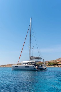 Sailing catamaran on the sea