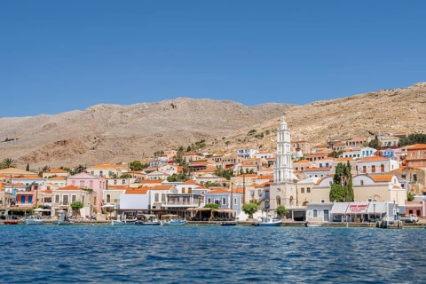 Harbour and colourful houses of a small village