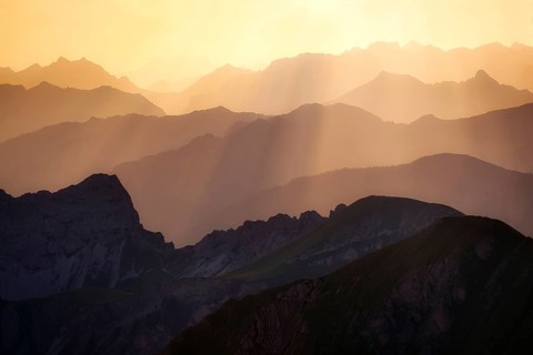 View from Brienzer Rothorn to Central Swiss Alps