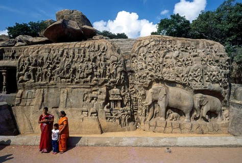 Monumental rock relief