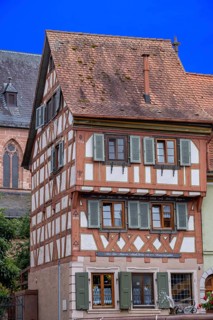 Half-timbered house in the old town of Ladenburg