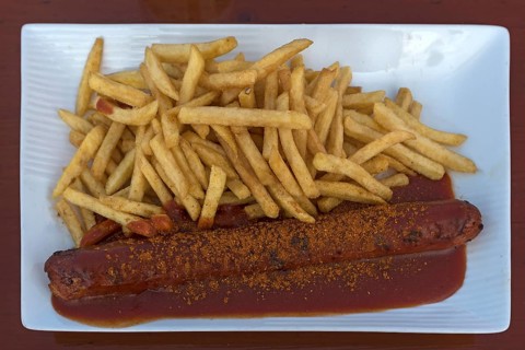 Currywurst with french fries