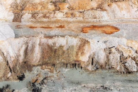 Extremely mineral-rich ground and hillside in the area of the Rio Tinto mines