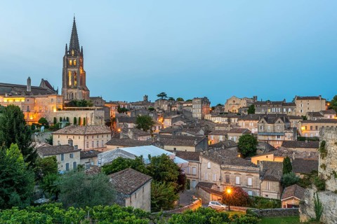 Old town and rock church