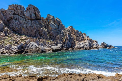 Bizarre rock formations in the Valle della Luna on the rocky coast of Capo Testa near Santa Teresa di Gallura