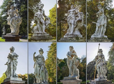 Statues of Greek goddesses and gods