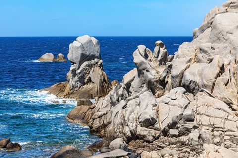 Bizarre rock formations on the rocky coast of Capo Testa near Santa Teresa di Gallura