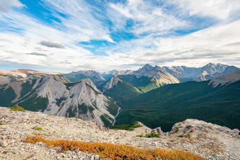 Mountain landscape with peaks
