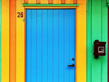 Traditional colourful wooden house