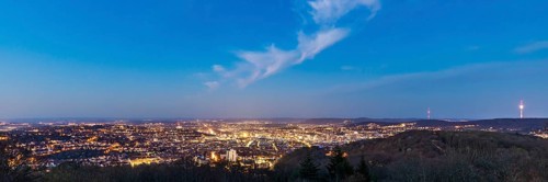 View from Birkenkopf over Stuttgart at night