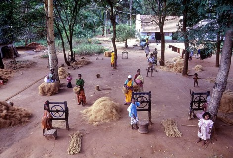 Making Coconut Ropes at Natham