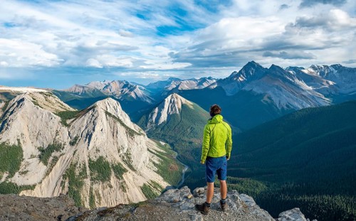 Hiker looking into the distance