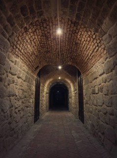 Old wine cellar tunnel at the Hincesti winery underground of the Manuc Bei mansion in Hancesti