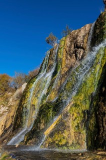Waterfall at a overflow of the lower lake