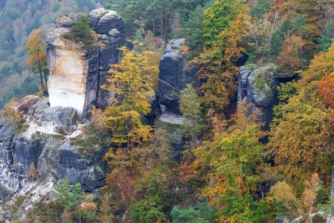 Sandstone rocks in the Bastei area