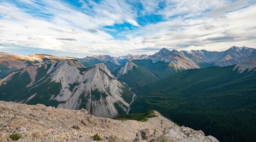 Mountain landscape with peaks