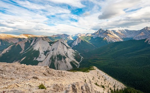 Mountain landscape with peaks