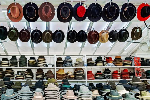 Stall with hats