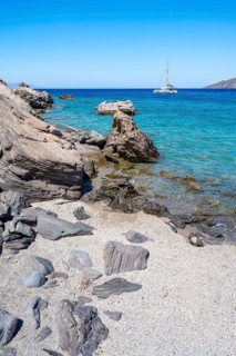 Beach with volcanic rocks