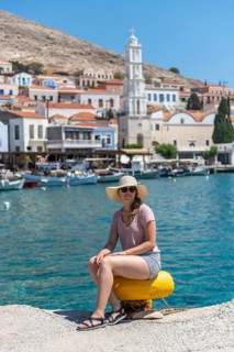 Tourist with sun hat