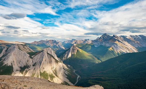 Mountain landscape with peaks