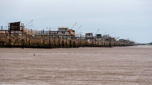 Wooden towers with sinks of crab fishermen