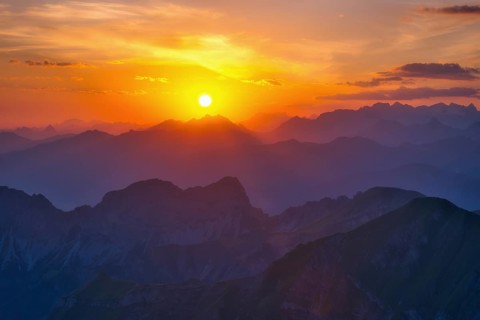 View from Brienzer Rothorn to Central Swiss Alps