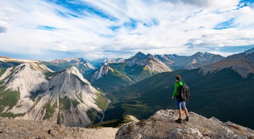 Hiker looking into the distance