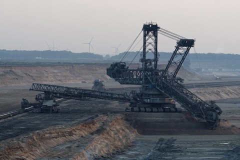 Brown coal diggers in the opencast mining Hambach
