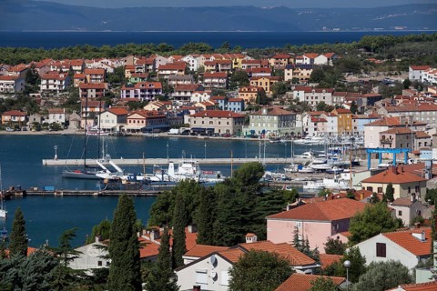 View of the port town of Cres