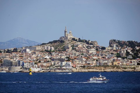 View of Marseille from the boat