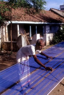 Kancheepuram silk is woven in the age old tradition by weavers