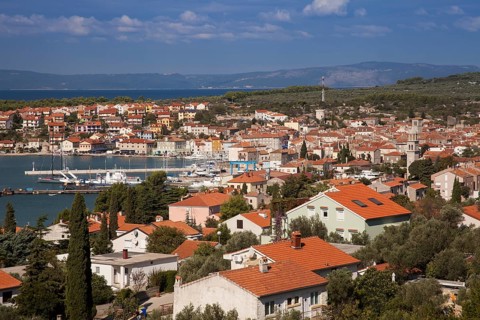View of the port town of Cres
