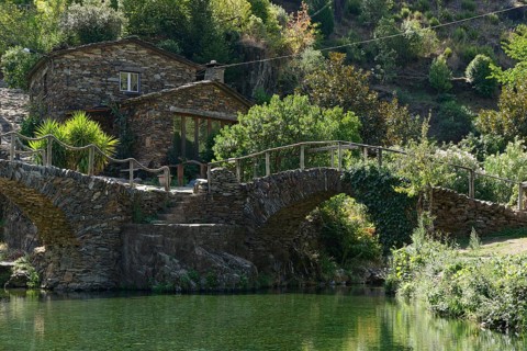 Stone house with bridge