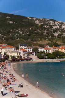 Promenade and beach of Baska