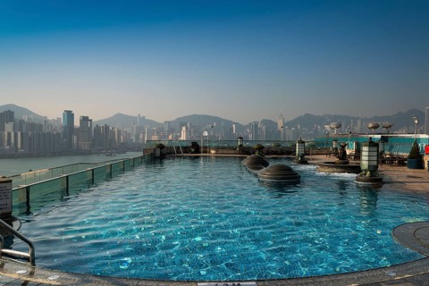 Pool on the roof of the Harbour Grand Hotel