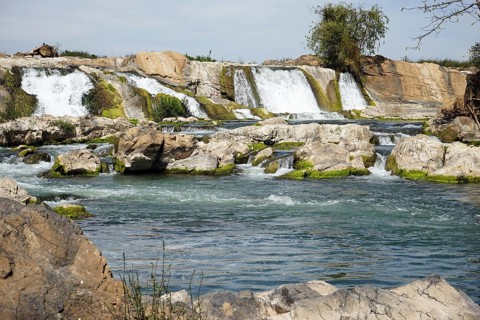 Khon Pa Soi waterfall in dry season