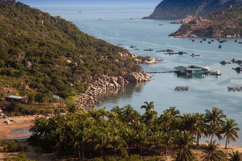 Fishing boats in Vinh Hy Bay