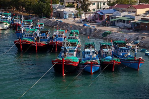 Fishing boats in the harbour of Phan Rang